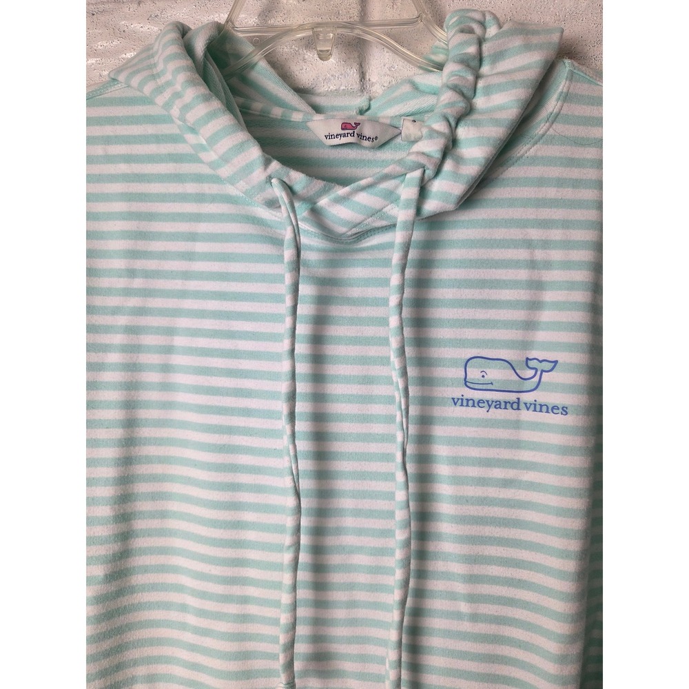 Women's size Small Vineyard Vines pullover hoodie Stripes Stretch Mint & White - Picture 2 of 7